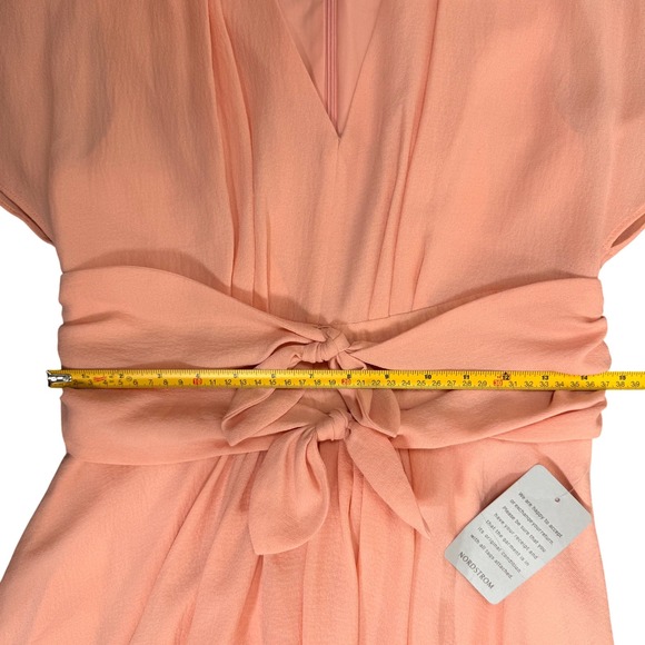 Gal Meets Glam Jane Tie Waist Midi Dress in Peach Pockets Size 2 NWT - Picture 14 of 16